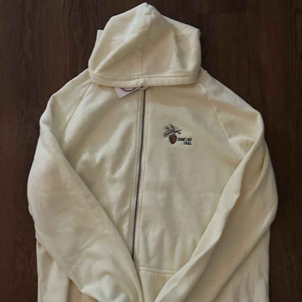 White Zip-up sweatshirt